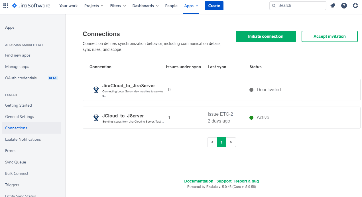 exalate connections