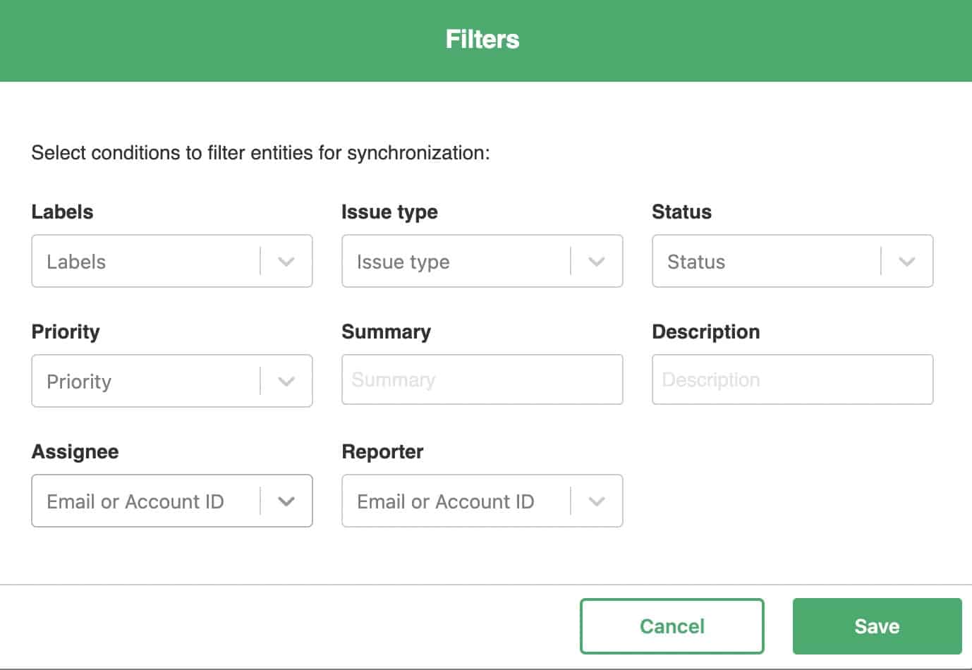 jira to jira sync filters