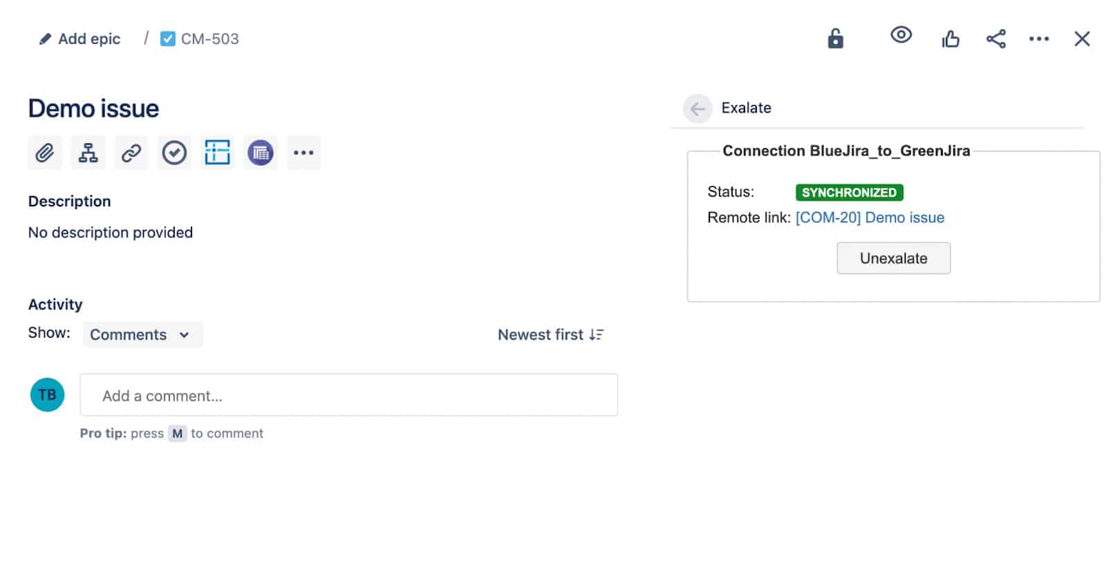 synchronised jira issues