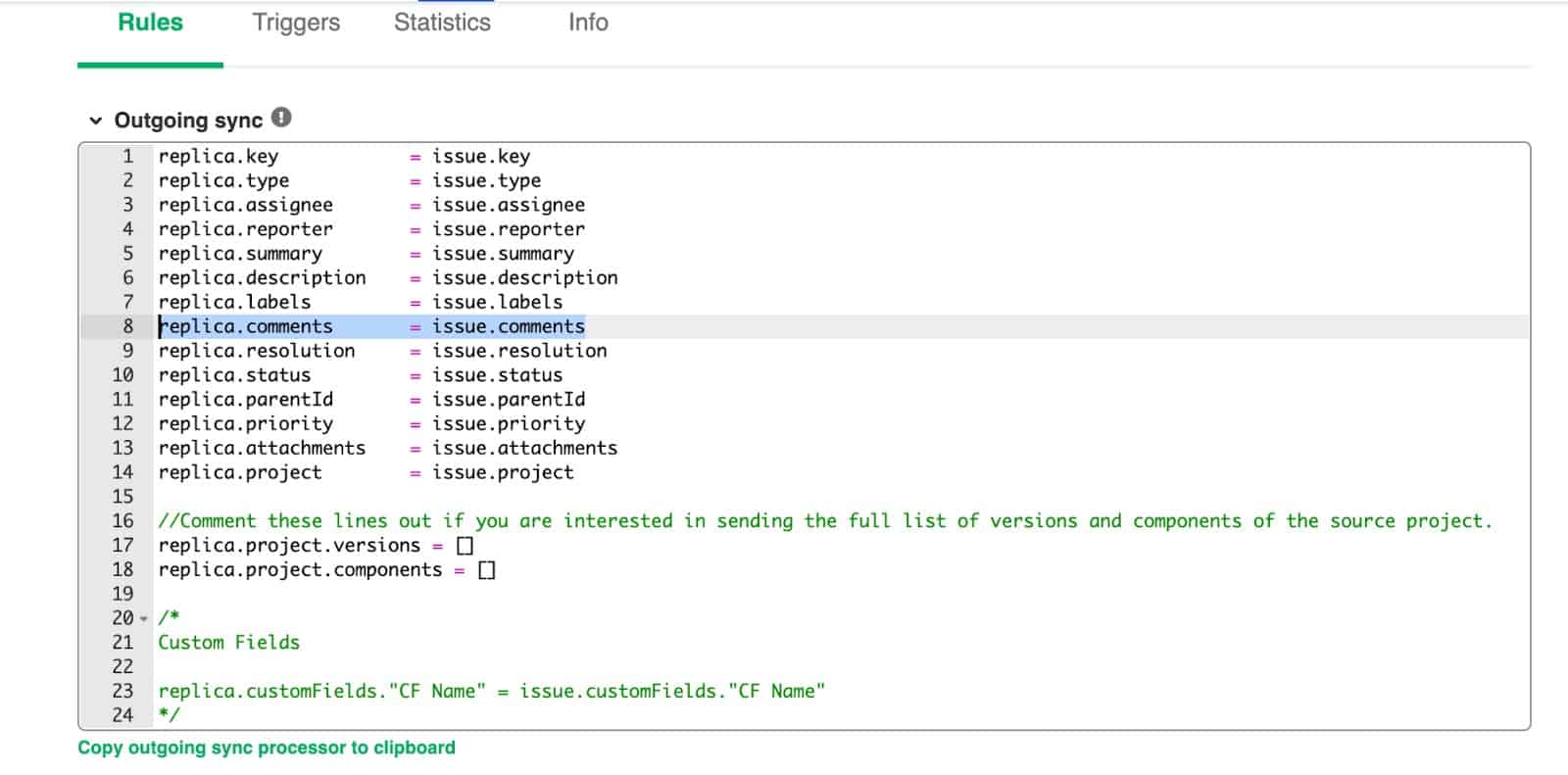 jira sync rules