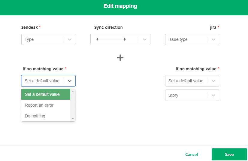 edit mapping for jira zendesk sync