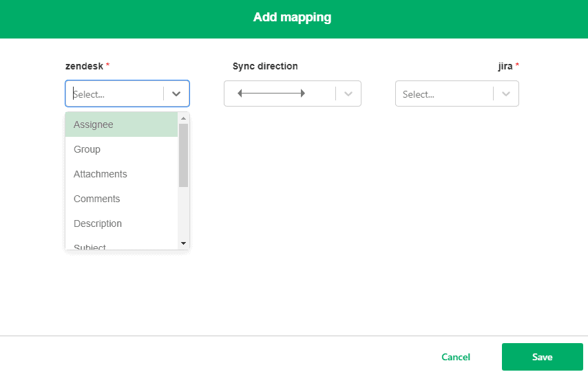 bidirectional zendesk jira sync mapping