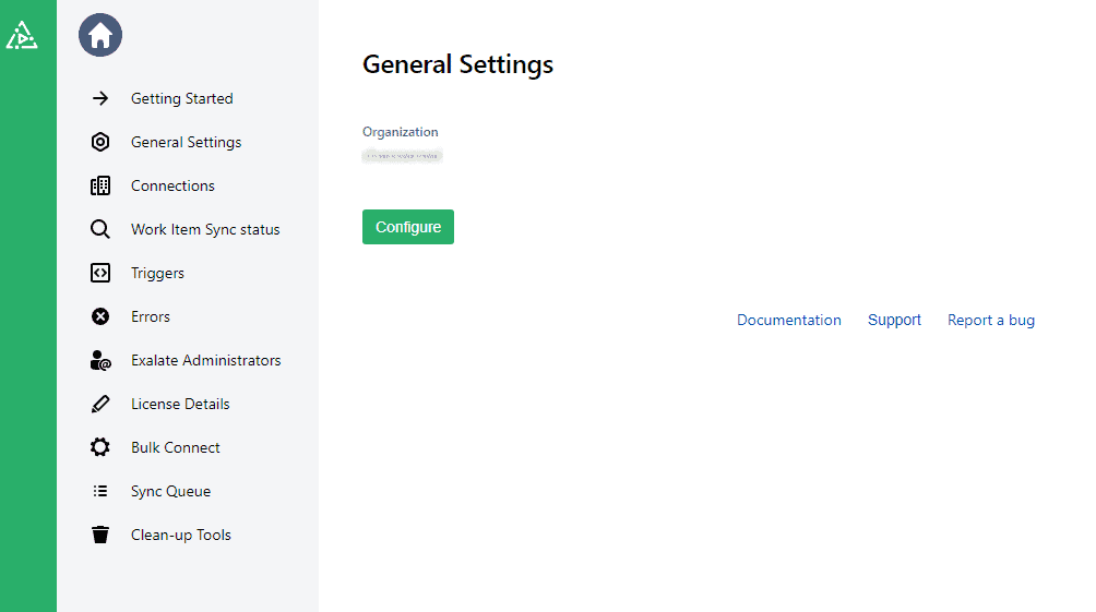 exalate general settings for integrating jira azure devops