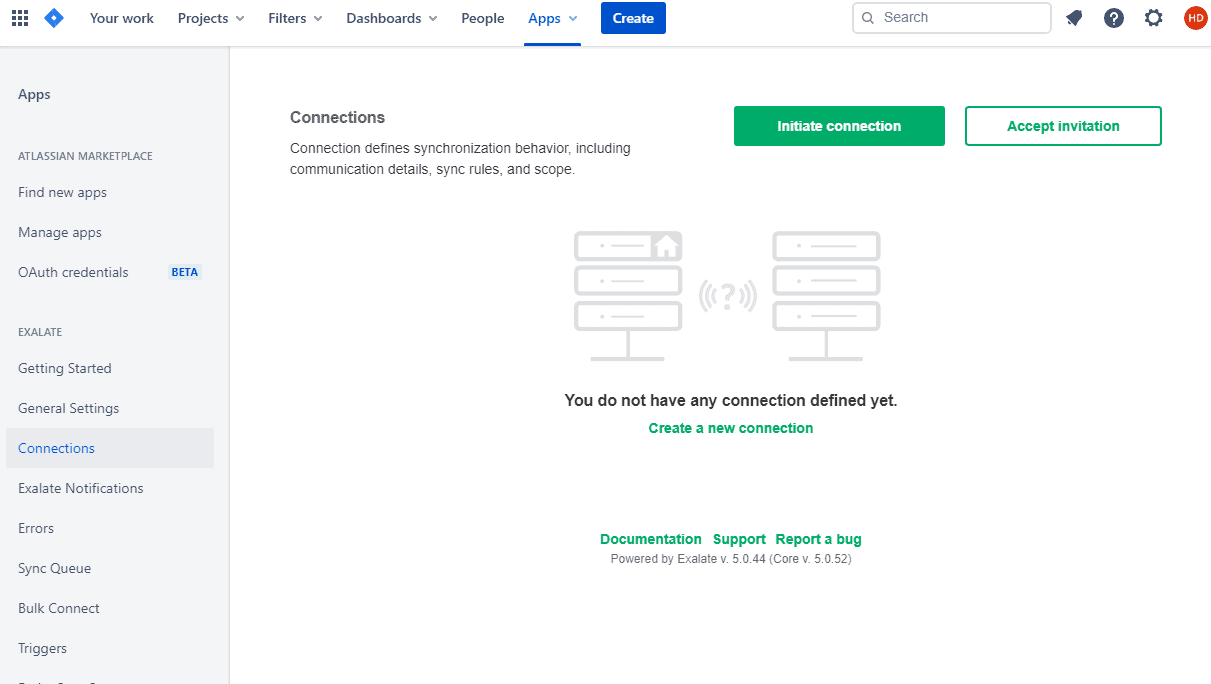 initiate connection from Jira Server to Cloud