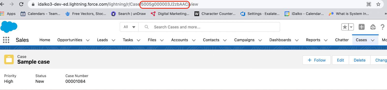 Salesforce case number
