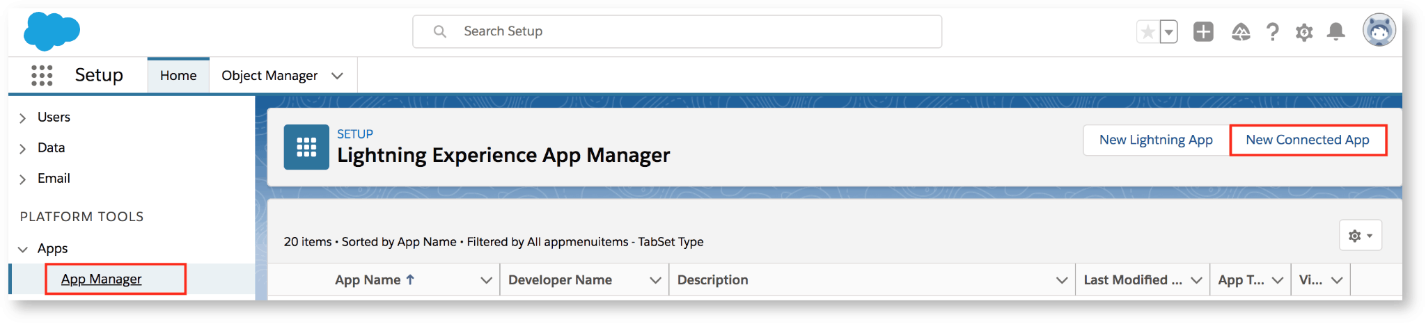 Salesforce app manager