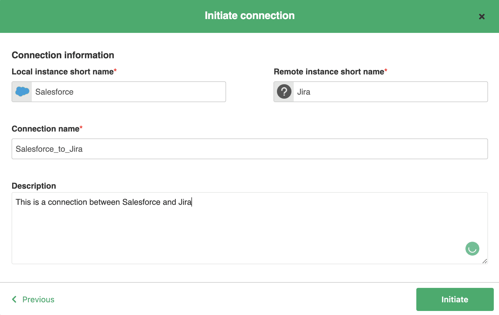 initiate Jira Salesforce connection script mode